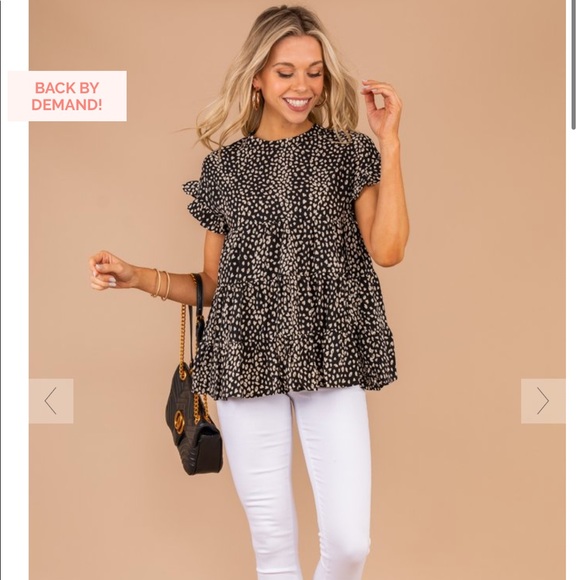 The Mint Julep Boutique Tops - Mint Julep Boutique- Black Leopard Baby Doll Top